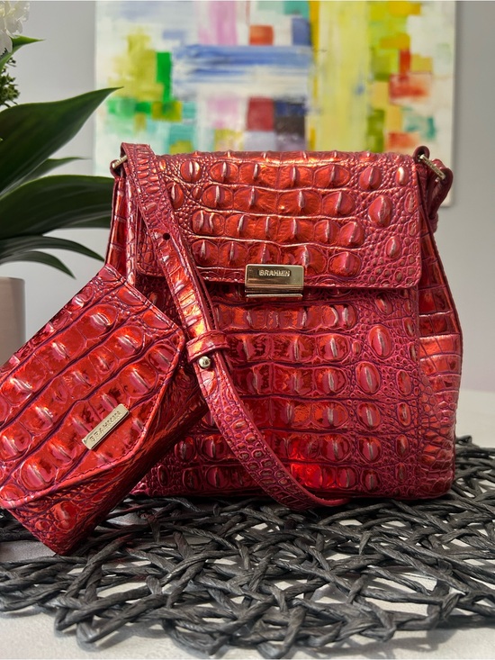 Brahmin Handbags - ♥️ Brahmin Margo Metallic Red Dragon Crossbody & Matching Small Veronica Wallet